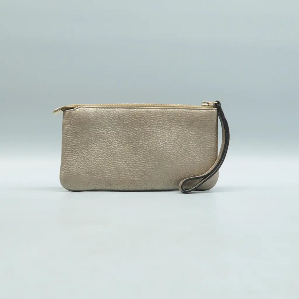 100% Authentic GUCCI Soho Champagne Leather Clutch Bag 323-091424 - Picture 2 of 12